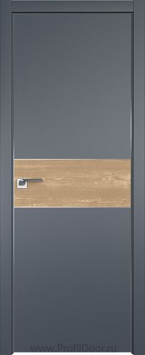 Дверь Profil Doors 104E цвет Антрацит кромка Матовый Алюминий с 4-х сторон вставка Каштан Натуральный
