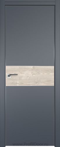 Дверь Profil Doors 104E цвет Антрацит кромка Матовый Алюминий с 4-х сторон вставка Каштан Светлый
