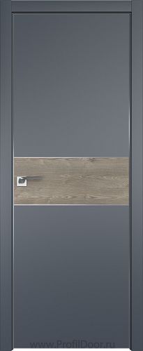Дверь Profil Doors 104E цвет Антрацит кромка Матовый Алюминий с 4-х сторон вставка Каштан Темный