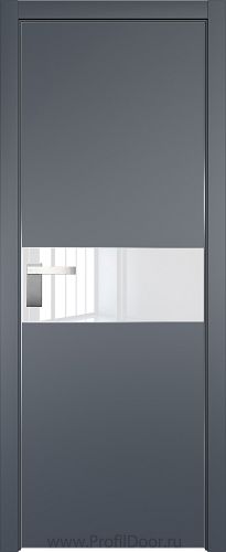 Дверь Profil Doors 104E цвет Антрацит кромка Матовый Алюминий с 4-х сторон стекло Lacobel лак Классик