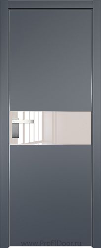 Дверь Profil Doors 104E цвет Антрацит кромка Матовый Алюминий с 4-х сторон стекло Lacobel Перламутровый лак