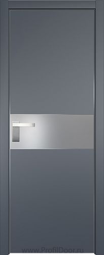 Дверь Profil Doors 104E цвет Антрацит кромка Матовый Алюминий с 4-х сторон стекло Lacobel Серебро Матлак