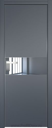 Дверь Profil Doors 104E цвет Антрацит кромка Матовый Алюминий с 4-х сторон стекло Зеркало