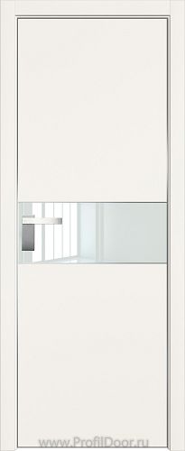 Дверь Profil Doors 104E цвет ДаркВайт кромка Матовый Алюминий с 4-х сторон стекло Lacobel Белый лак