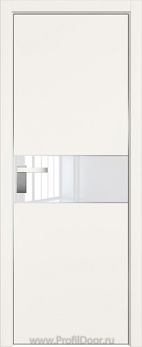 Дверь Profil Doors 104E цвет ДаркВайт кромка Матовый Алюминий с 4-х сторон стекло Lacobel лак Классик