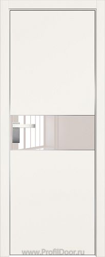 Дверь Profil Doors 104E цвет ДаркВайт кромка Матовый Алюминий с 4-х сторон стекло Lacobel Перламутровый лак