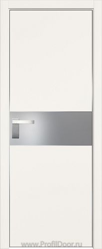 Дверь Profil Doors 104E цвет ДаркВайт кромка Матовый Алюминий с 4-х сторон стекло Lacobel Серебро Матлак