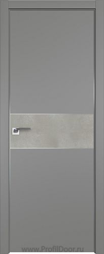 Дверь Profil Doors 104E цвет Грей кромка Матовый Алюминий с 4-х сторон вставка Бетон Платина