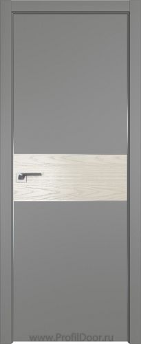 Дверь Profil Doors 104E цвет Грей кромка Матовый Алюминий с 4-х сторон вставка Дуб SKY Белёный
