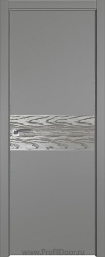 Дверь Profil Doors 104E цвет Грей кромка Матовый Алюминий с 4-х сторон вставка Дуб SKY Denim