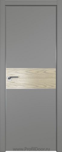 Дверь Profil Doors 104E цвет Грей кромка Матовый Алюминий с 4-х сторон вставка Дуб SKY Крем