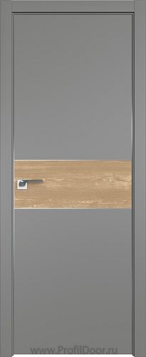 Дверь Profil Doors 104E цвет Грей кромка Матовый Алюминий с 4-х сторон вставка Каштан Натуральный