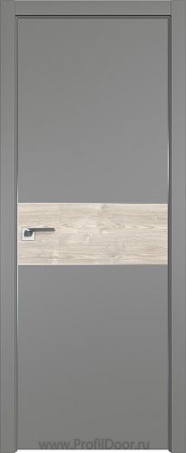 Дверь Profil Doors 104E цвет Грей кромка Матовый Алюминий с 4-х сторон вставка Каштан Светлый