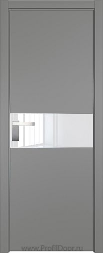 Дверь Profil Doors 104E цвет Грей кромка Матовый Алюминий с 4-х сторон стекло Lacobel лак Классик