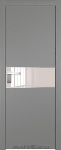 Дверь Profil Doors 104E цвет Грей кромка Матовый Алюминий с 4-х сторон стекло Lacobel Перламутровый лак