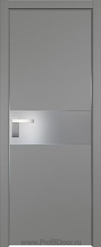 Дверь Profil Doors 104E цвет Грей кромка Матовый Алюминий с 4-х сторон стекло Lacobel Серебро Матлак