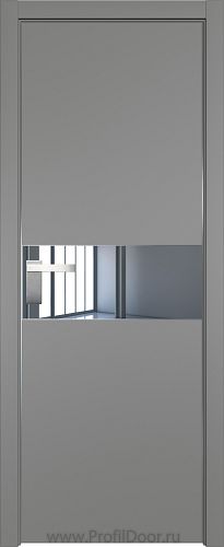 Дверь Profil Doors 104E цвет Грей кромка Матовый Алюминий с 4-х сторон стекло Зеркало