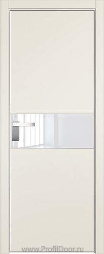 Дверь Profil Doors 104E цвет Магнолия Сатинат кромка Матовый Алюминий с 4-х сторон стекло Lacobel лак Классик