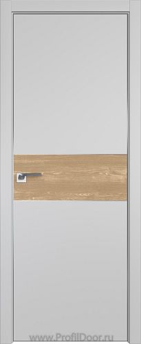 Дверь Profil Doors 104E цвет Манхэттен кромка Матовый Алюминий с 4-х сторон вставка Каштан Натуральный