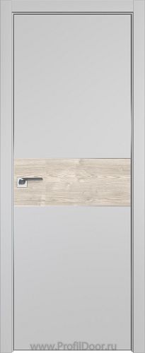 Дверь Profil Doors 104E цвет Манхэттен кромка Матовый Алюминий с 4-х сторон вставка Каштан Светлый