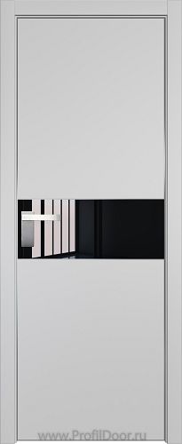 Дверь Profil Doors 104E цвет Манхэттен кромка Матовый Алюминий с 4-х сторон стекло Lacobel Черный лак