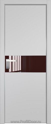 Дверь Profil Doors 104E цвет Манхэттен кромка Матовый Алюминий с 4-х сторон стекло Lacobel Коричневый лак