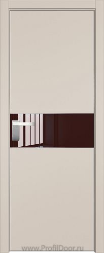 Дверь Profil Doors 104E цвет Санд кромка Матовый Алюминий с 4-х сторон стекло Lacobel Коричневый лак
