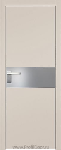 Дверь Profil Doors 104E цвет Санд кромка Матовый Алюминий с 4-х сторон стекло Lacobel Серебро Матлак