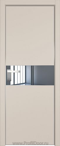 Дверь Profil Doors 104E цвет Санд кромка Матовый Алюминий с 4-х сторон стекло Зеркало