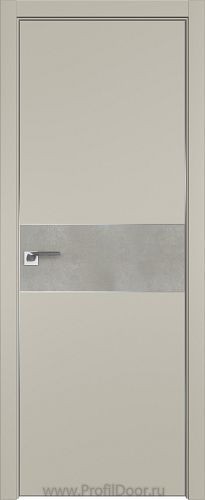 Дверь Profil Doors 104E цвет Шеллгрей кромка Матовый Алюминий с 4-х сторон вставка Бетон Платина