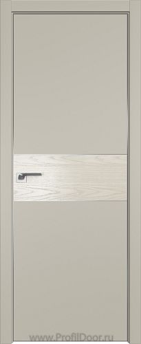 Дверь Profil Doors 104E цвет Шеллгрей кромка Матовый Алюминий с 4-х сторон вставка Дуб SKY Белёный