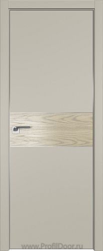 Дверь Profil Doors 104E цвет Шеллгрей кромка Матовый Алюминий с 4-х сторон вставка Дуб SKY Крем
