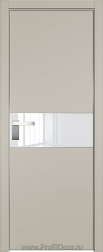 Дверь Profil Doors 104E цвет Шеллгрей кромка Матовый Алюминий с 4-х сторон стекло Lacobel лак Классик
