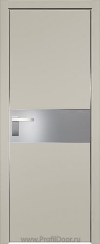 Дверь Profil Doors 104E цвет Шеллгрей кромка Матовый Алюминий с 4-х сторон стекло Lacobel Серебро Матлак