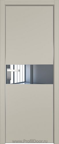 Дверь Profil Doors 104E цвет Шеллгрей кромка Матовый Алюминий с 4-х сторон стекло Зеркало