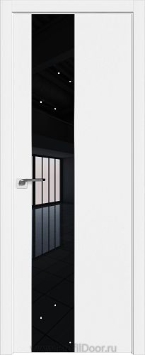 Дверь Profil Doors 105E цвет Аляска кромка ABS в цвет с 4-х сторон стекло Lacobel Черный лак