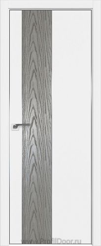 Дверь Profil Doors 105E цвет Аляска кромка Матовый Алюминий с 4-х сторон вставка Дуб SKY Denim