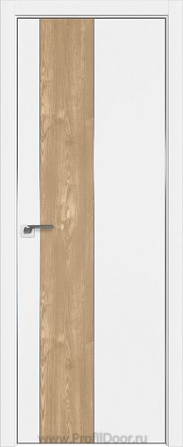 Дверь Profil Doors 105E цвет Аляска кромка Матовый Алюминий с 4-х сторон вставка Каштан Натуральный