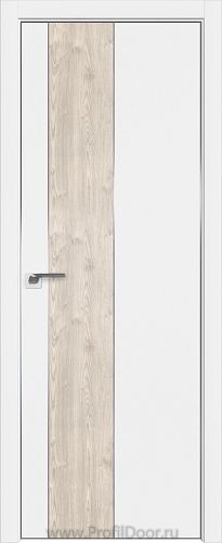 Дверь Profil Doors 105E цвет Аляска кромка Матовый Алюминий с 4-х сторон вставка Каштан Светлый