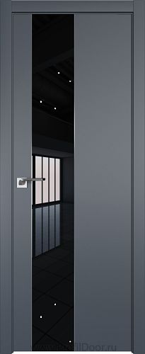 Дверь Profil Doors 105E цвет Антрацит кромка ABS в цвет с 4-х сторон стекло Lacobel Черный лак