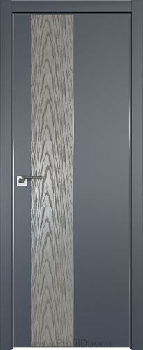 Дверь Profil Doors 105E цвет Антрацит кромка Матовый Алюминий с 4-х сторон вставка Дуб SKY Denim