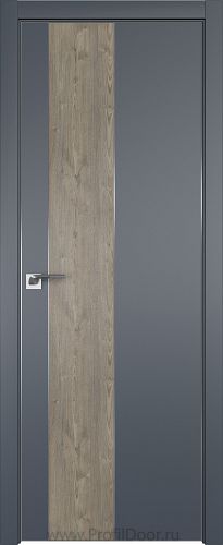 Дверь Profil Doors 105E цвет Антрацит кромка Матовый Алюминий с 4-х сторон вставка Каштан Темный