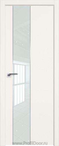 Дверь Profil Doors 105E цвет ДаркВайт кромка ABS в цвет с 4-х сторон стекло Lacobel Белый лак