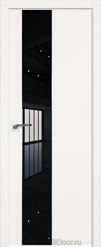 Дверь Profil Doors 105E цвет ДаркВайт кромка ABS в цвет с 4-х сторон стекло Lacobel Черный лак