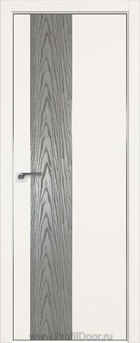 Дверь Profil Doors 105E цвет ДаркВайт кромка Матовый Алюминий с 4-х сторон вставка Дуб SKY Denim