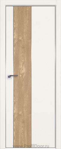 Дверь Profil Doors 105E цвет ДаркВайт кромка Матовый Алюминий с 4-х сторон вставка Каштан Натуральный