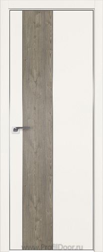 Дверь Profil Doors 105E цвет ДаркВайт кромка Матовый Алюминий с 4-х сторон вставка Каштан Темный