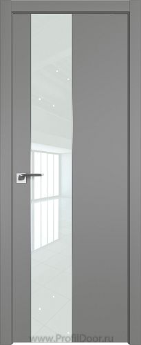 Дверь Profil Doors 105E цвет Грей кромка ABS в цвет с 4-х сторон стекло Lacobel Белый лак