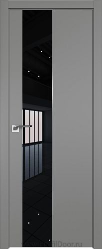 Дверь Profil Doors 105E цвет Грей кромка ABS в цвет с 4-х сторон стекло Lacobel Черный лак