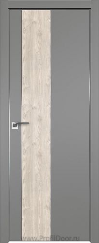 Дверь Profil Doors 105E цвет Грей кромка Матовый Алюминий с 4-х сторон вставка Каштан Светлый